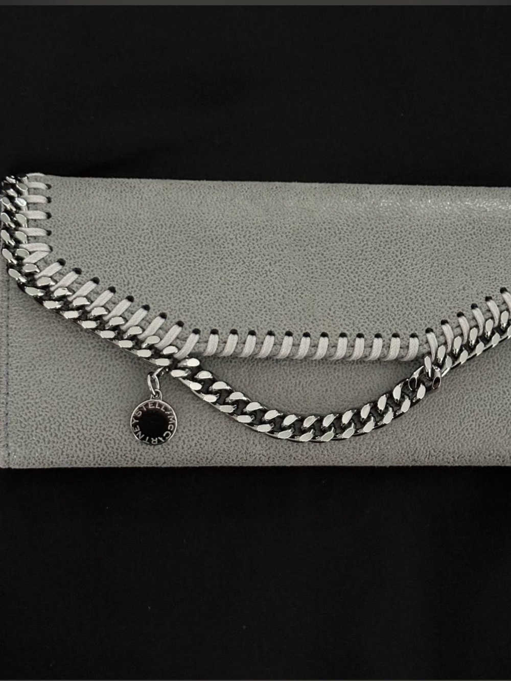 Stella McCartney Gray Silver Chain Wallet - Picture 9 of 9